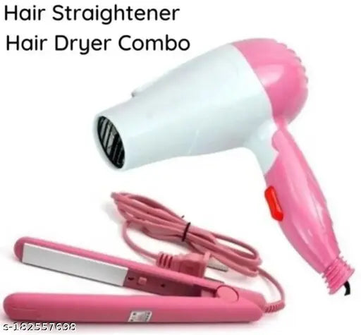 Hair dryer & hair straightener combo pack